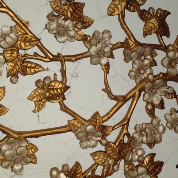 Gold and Cream Floral Wall Decor - Picture 3 of 3